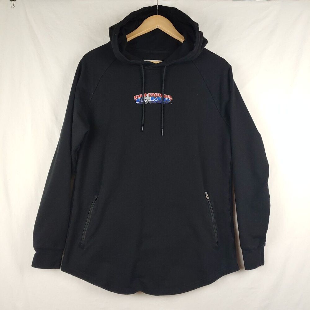 Bodcraft Sweatshirt Mens Medium Black Pro Football Camp Hood Pullover Zip Pocket